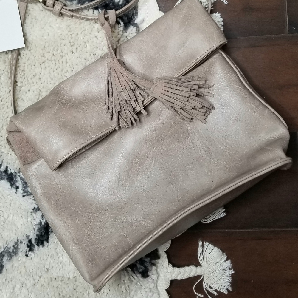 Alter'd State: Tan Boho Tassel Shoulder Bag